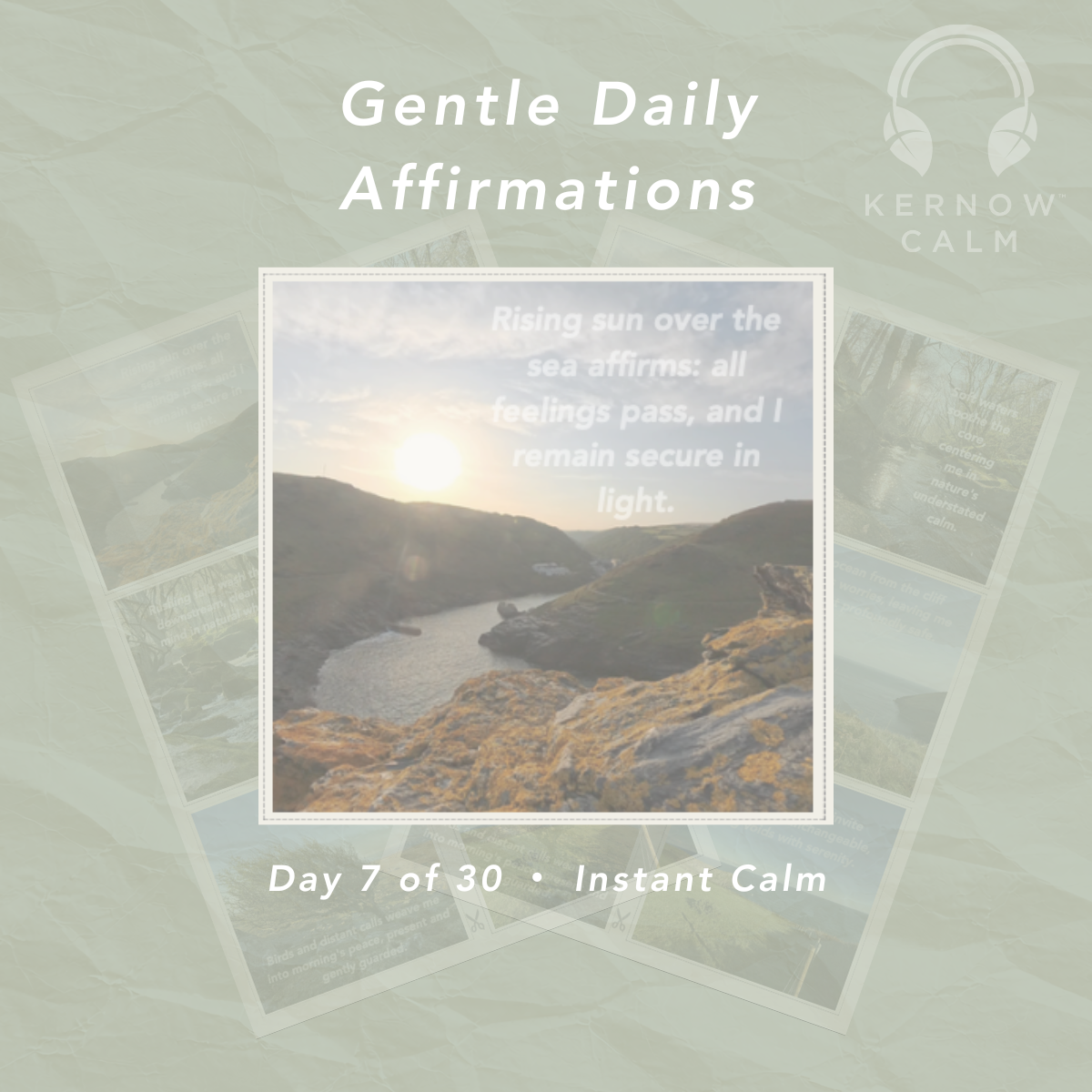 30 Daily Affirmations of Cornish Calm | Instant Download | Printable