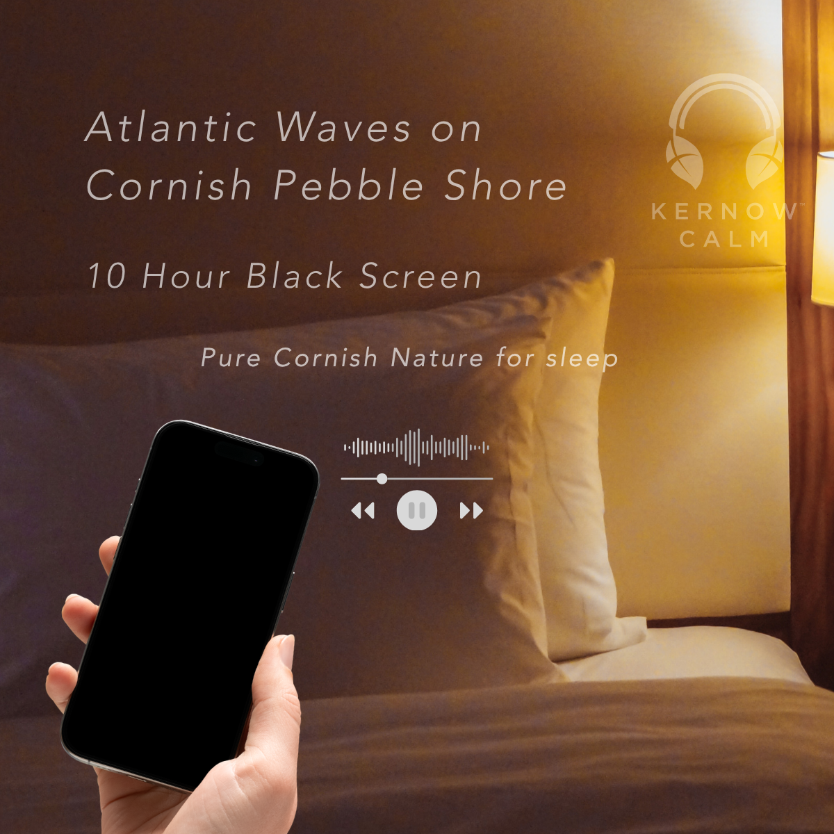 Kernow Calm Atlantic Waves on Cornish Pebble Shore | 10 Hour Black Screen