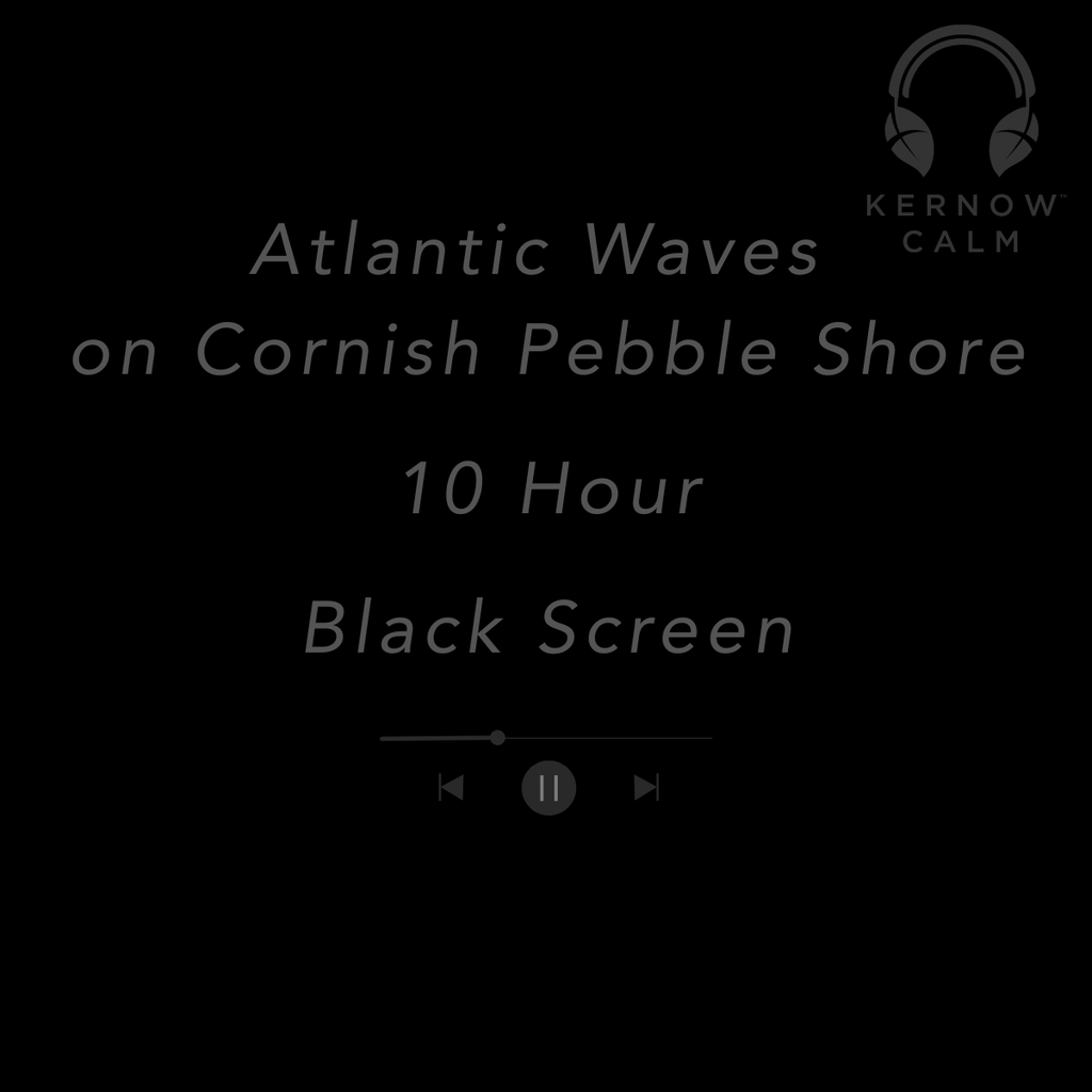 Kernow Calm Atlantic Waves on Cornish Pebble Shore | 10 Hour Black Screen