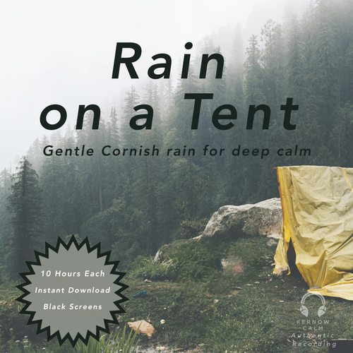 10 hours of 'Rain on a Tent' sleep sound audio product.